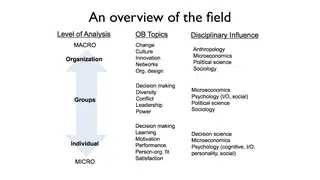 Three levels of analysis, from the individual up to the organization