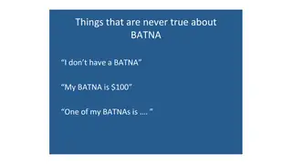 Things that are never true about a BATNA