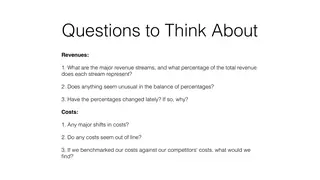 Questions to ask about revenues and costs