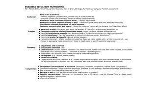 The business situation framework in full
