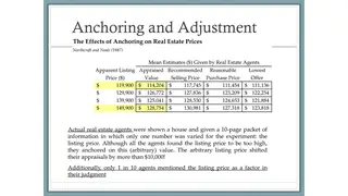 Anchoring: list prices moved real estate agents' appraisals