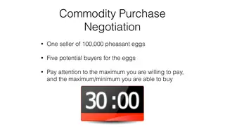 One seller of 100,000 pheasant eggs and five potential buyers